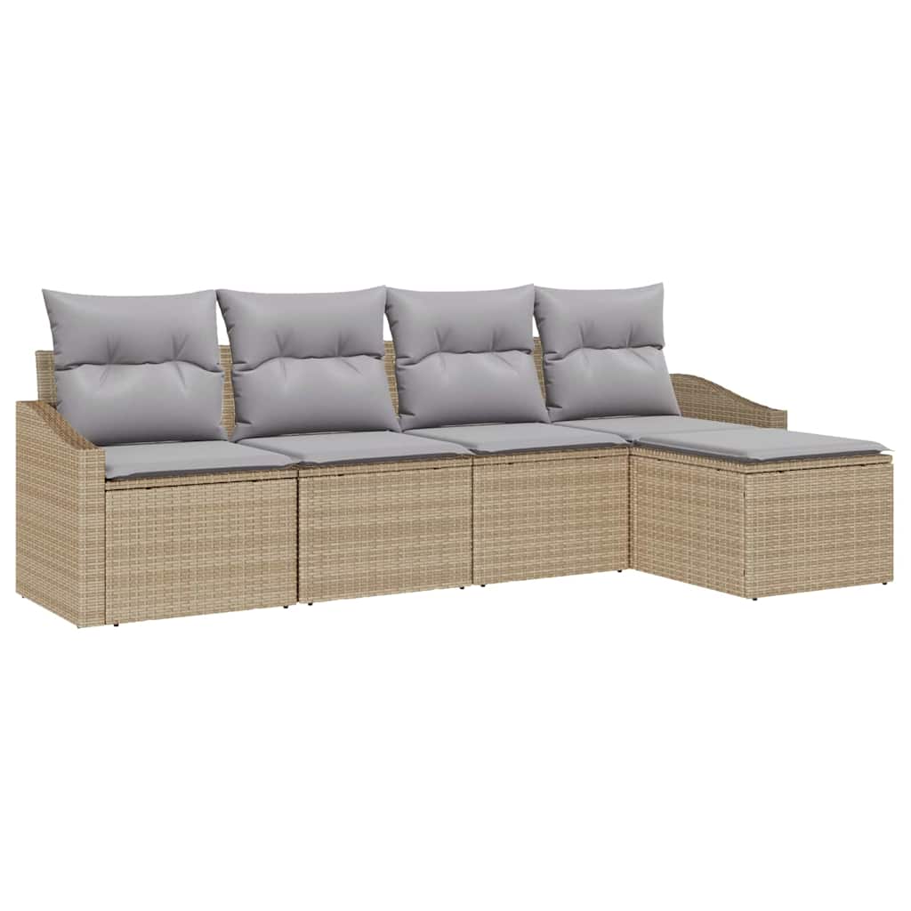 Garten Essgruppe mit Kissen 5 pcs Beige und Hellgrau